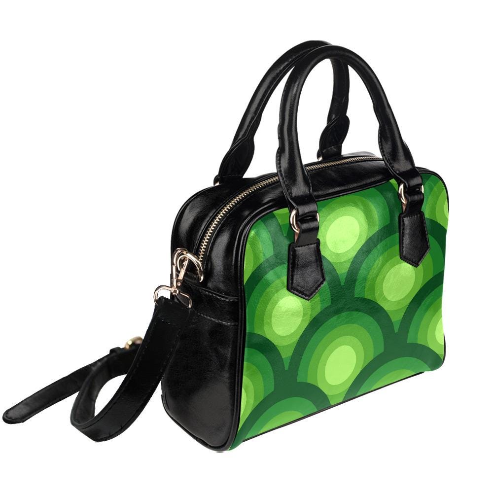 Retro 70s Peacock Eye Shoulder Handbag – Midcentury Modern Style