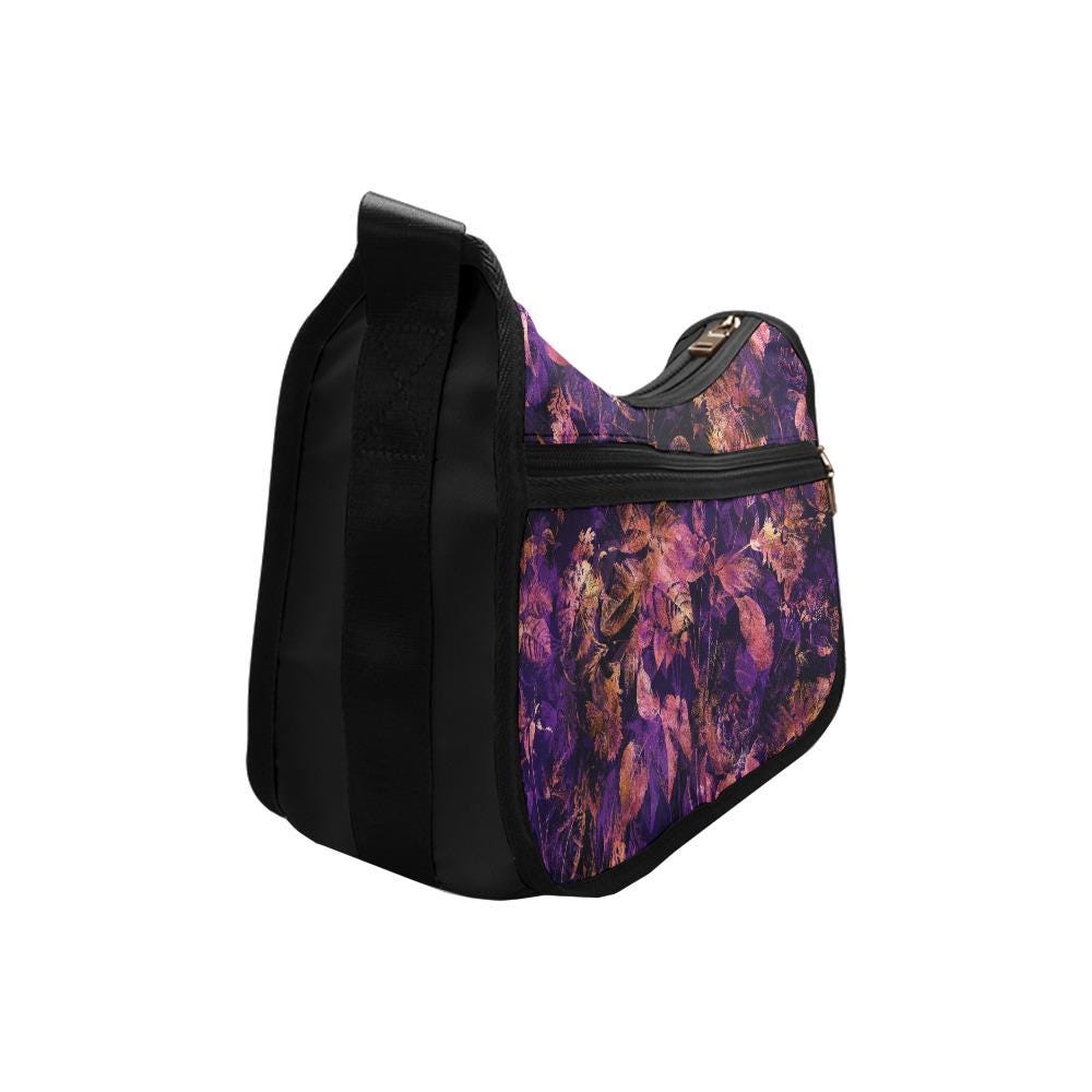 Moody Vintage Flowers Shoulder Bag – Gothic Dark Academia Oxford Fabric Hobo Bag