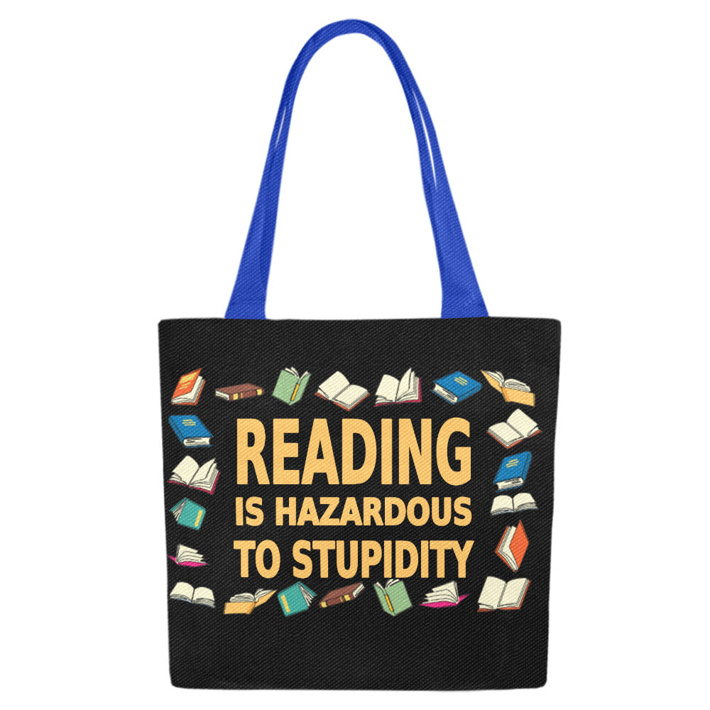 Reading Is Hazardous to Stupidity Book Lover Tote Bag – Set of 2