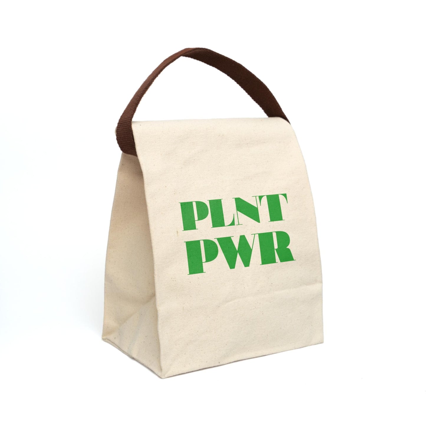 Plant Power Eco-Friendly Canvas Cotton Lunch Bag: Reusable Vegan Veggie Tote Gift