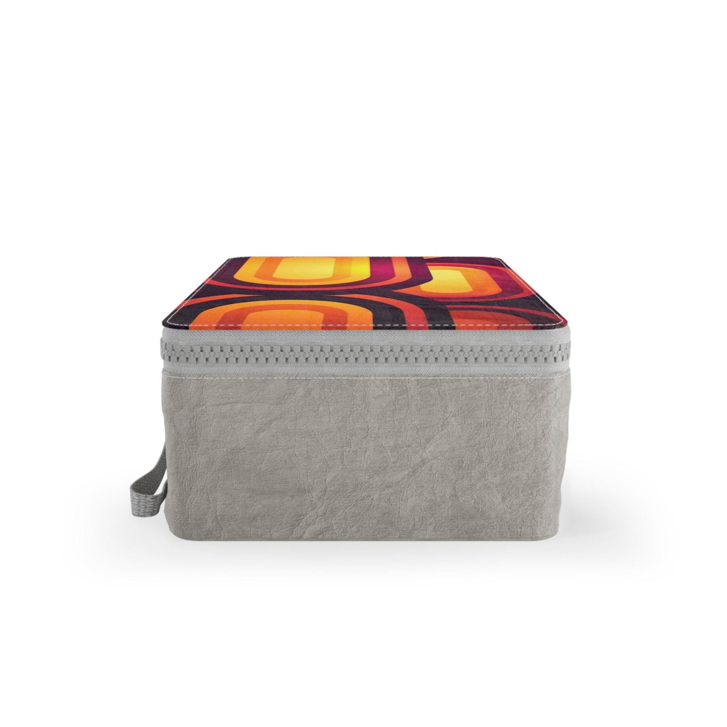 Retro 70s Paper Lunch Bag: Orange, Yellow, Red Mid-Century Reusable