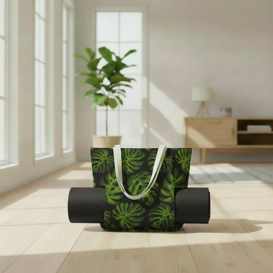 Large Retro Yoga Mat Tote with Outer Sleeve – Lightweight Gym & Pilates Bag
