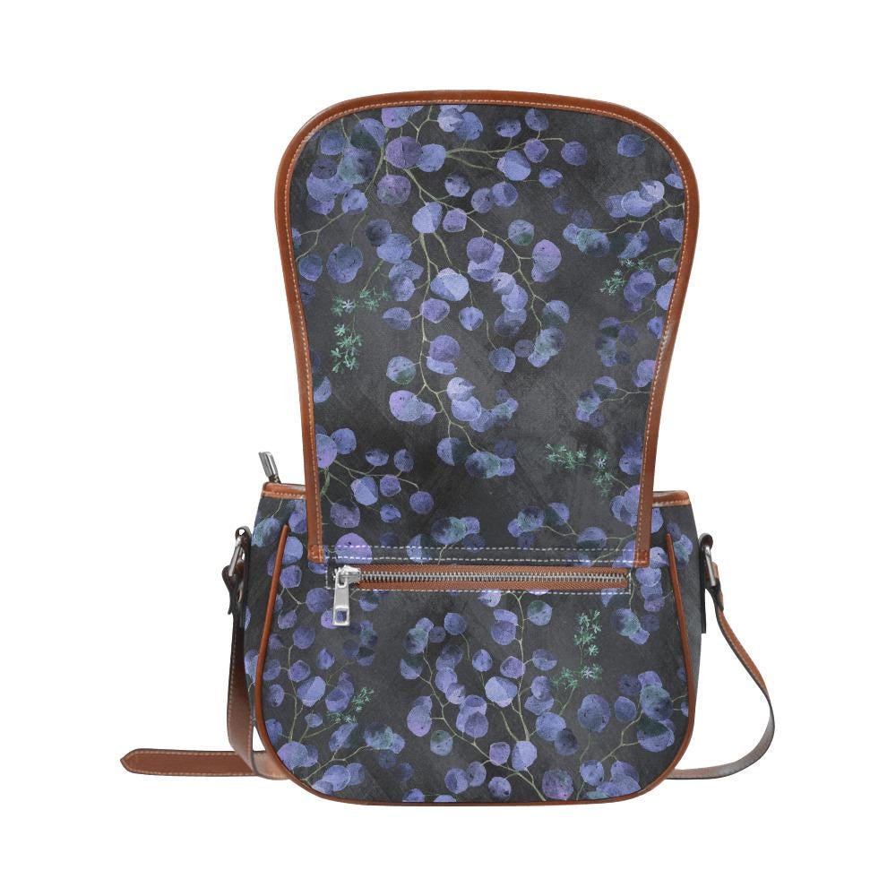 Bolso de montar de eucalipto nocturno – bandolera vintage de estilo dark academia