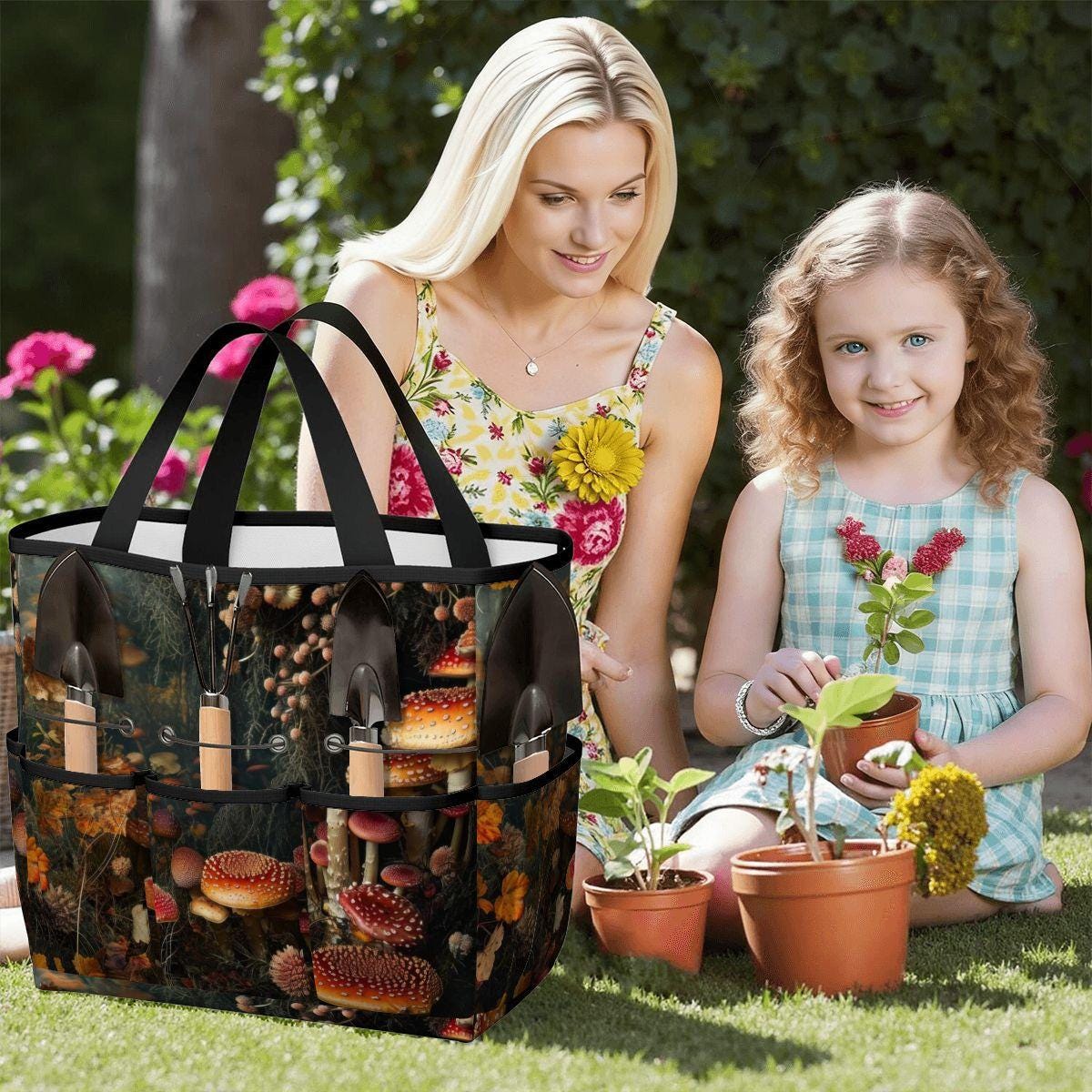 Mushroom Forest Gardening Tool Organizer Bag – Dark Academia Toadstool Tote