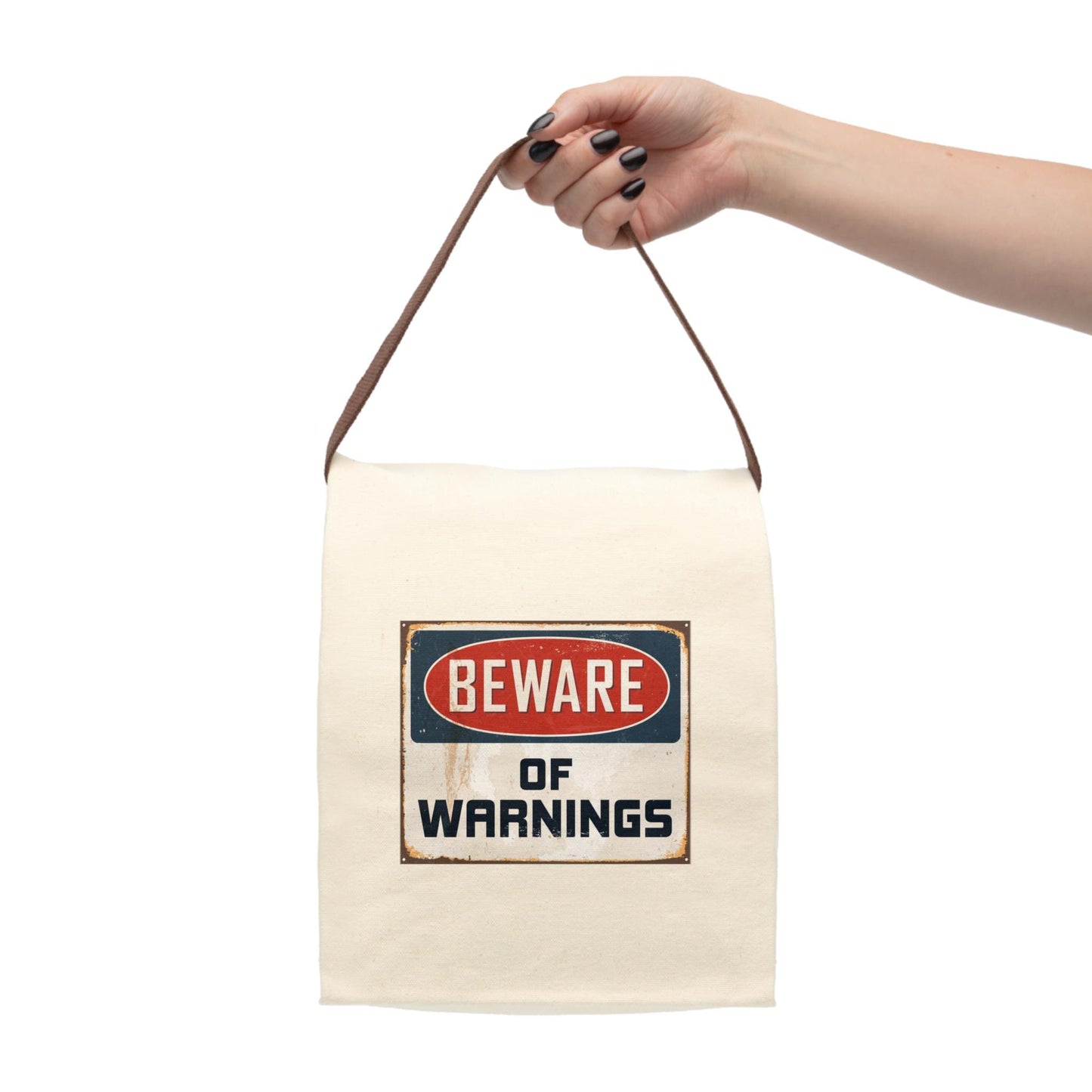 Sarcastic Canvas Lunch Bag With Strap: Eco-Friendly Foodie Gift