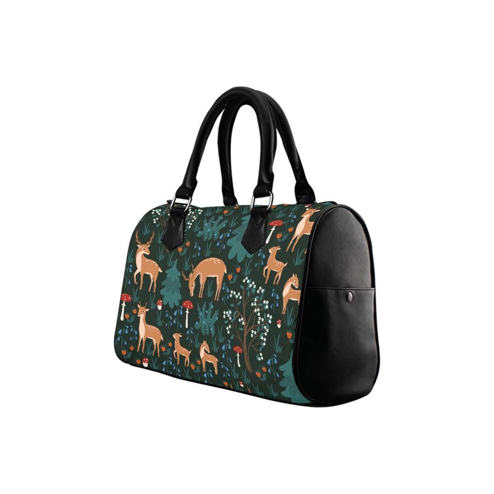 Bambi Fawn Forest Print Barrel Handbag – Wood Lover's Everyday Purse