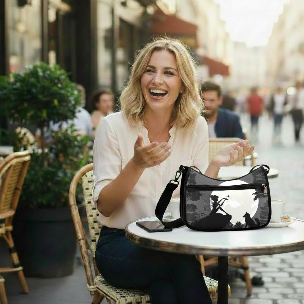 Black White Fairy Moon Shoulder Bag – Fairycore Gothic Hobo Bag
