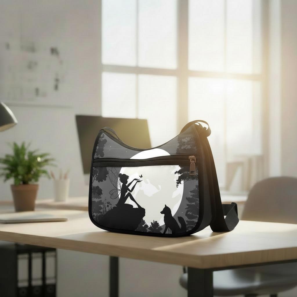 Black White Fairy Moon Shoulder Bag – Fairycore Gothic Hobo Bag