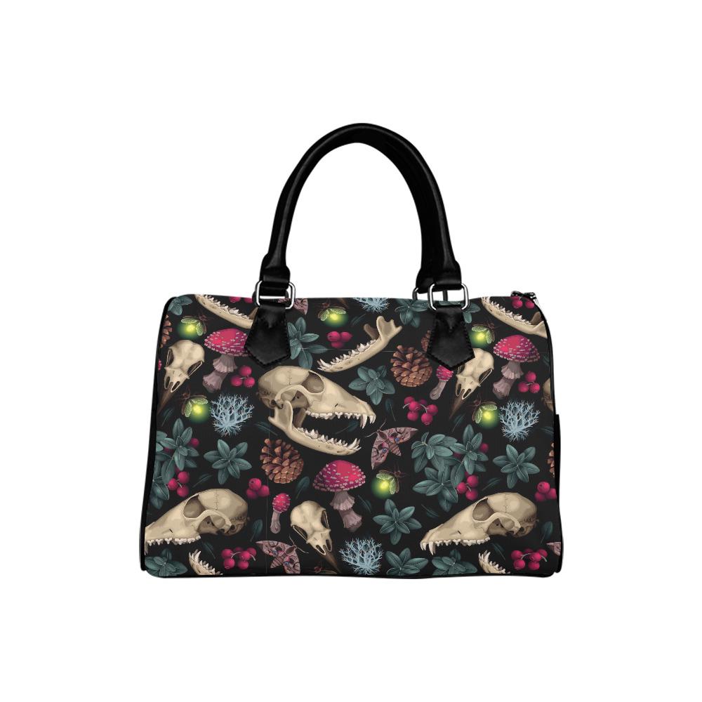 Dark Academia Antler Barrel Handbag – Black Pink Gothic Whimsy Bag