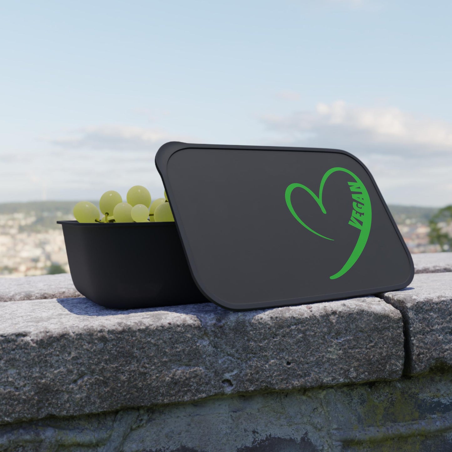 Eco Bioplastic Bento Box: Reusable Vegan Lunch Container with Utensils