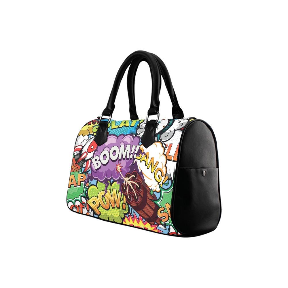 90s Retro Barrel Handbag – Y2k Vintage Comic Everyday Purse