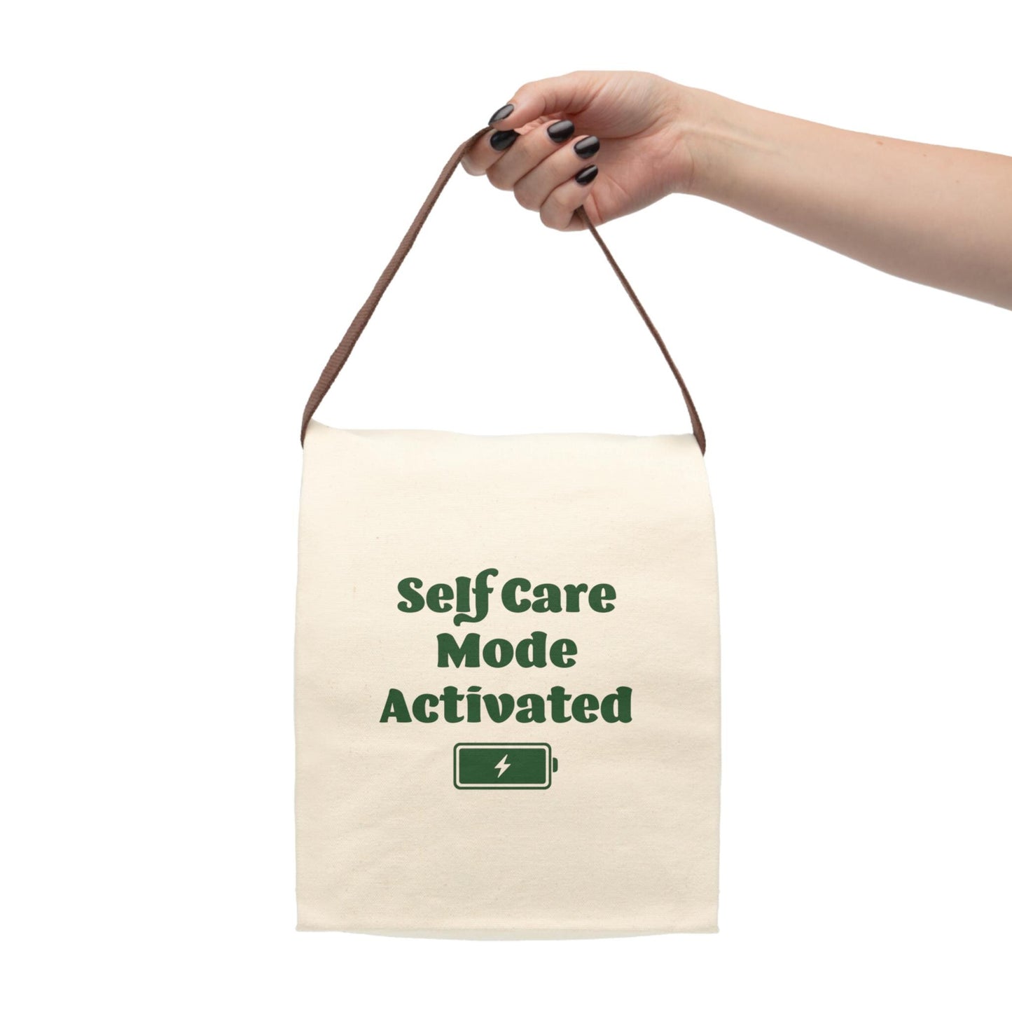 Self-Care Canvas Lunch Bag: Eco-Friendly Reusable Lunchbox, Wellness Gift