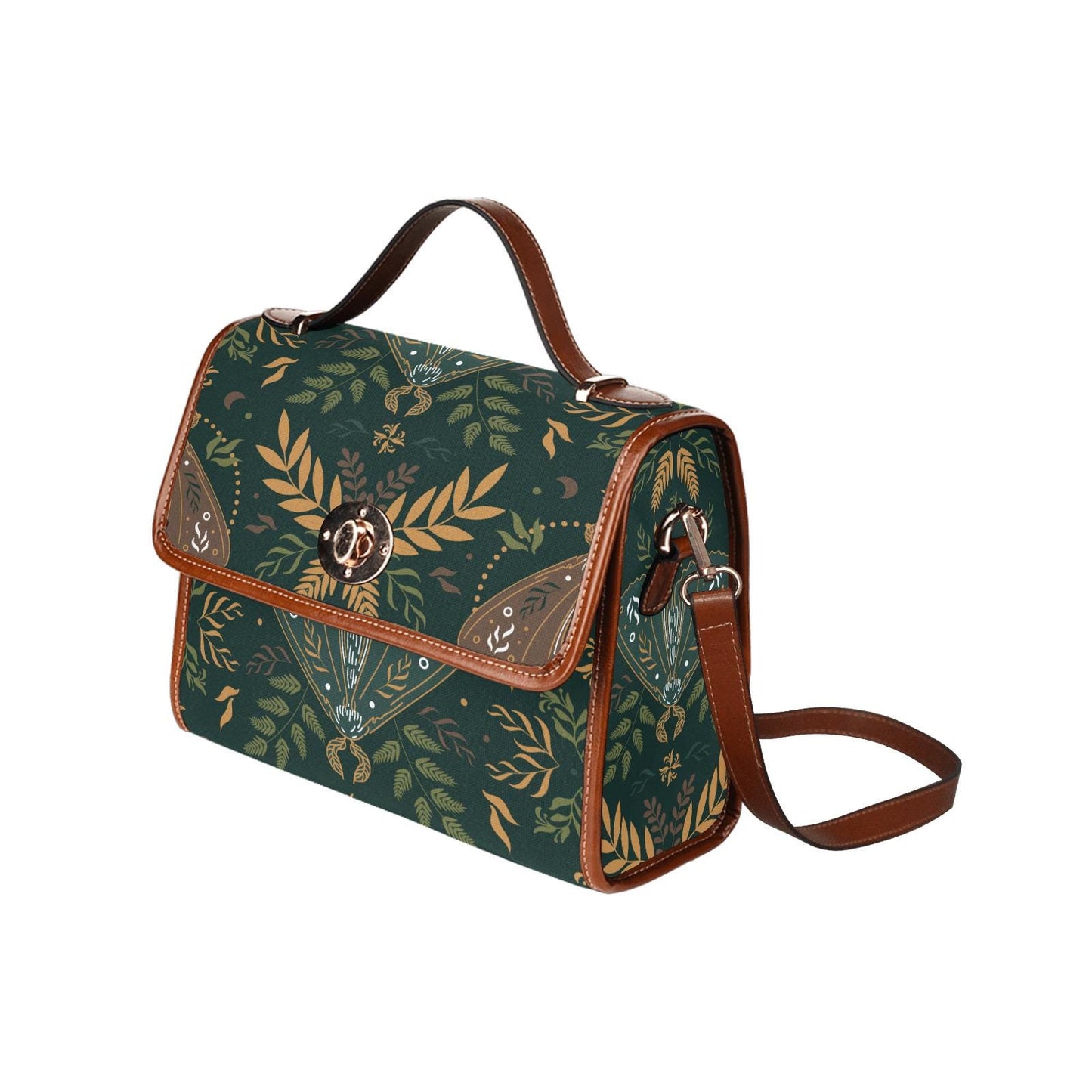 Nordic Folkloric Pattern Canvas Crossbody Bag – Modern Heritage Vintage Handbag