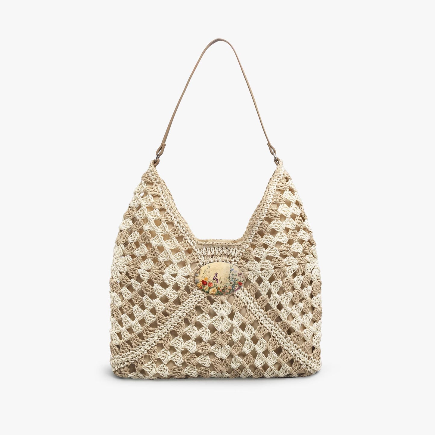 Woven Crochet Tote Bag – Lightweight Bohemian Summer Handbag