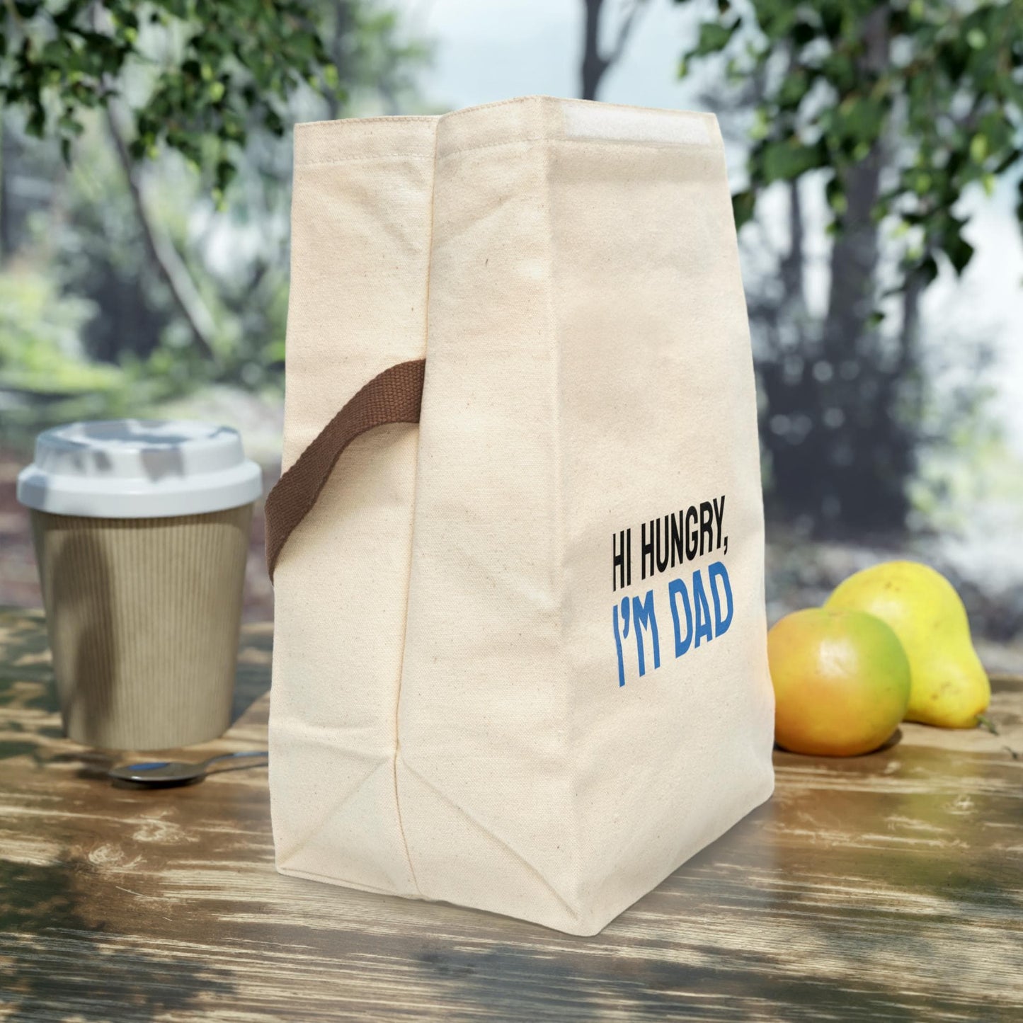 Funny "Hi Hungry I'm Dad" Canvas Lunch Bag, Father's Day Xmas Gift for Him