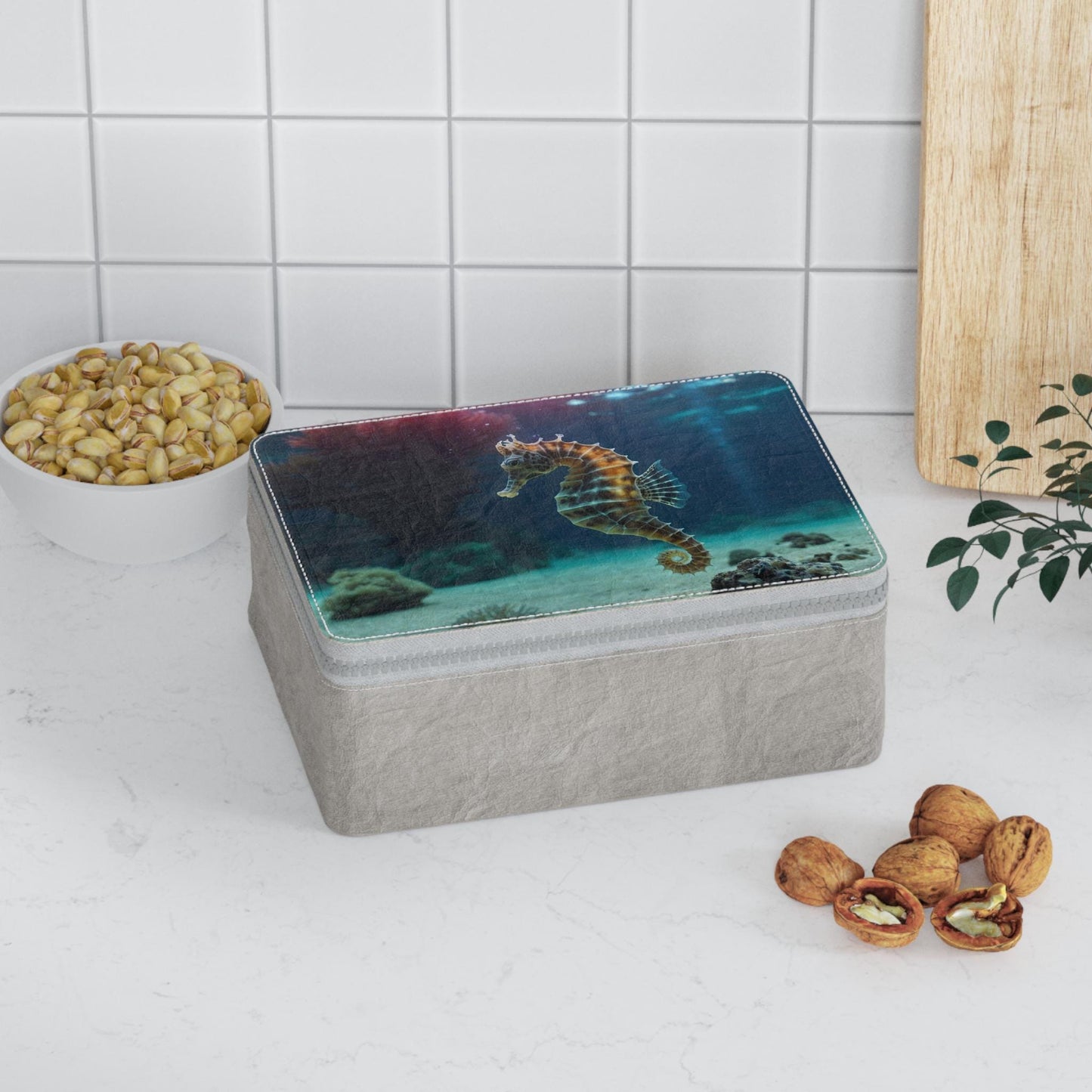 Sea Horse Paper Lunch Bag: Reusable Eco-Friendly Food Storage