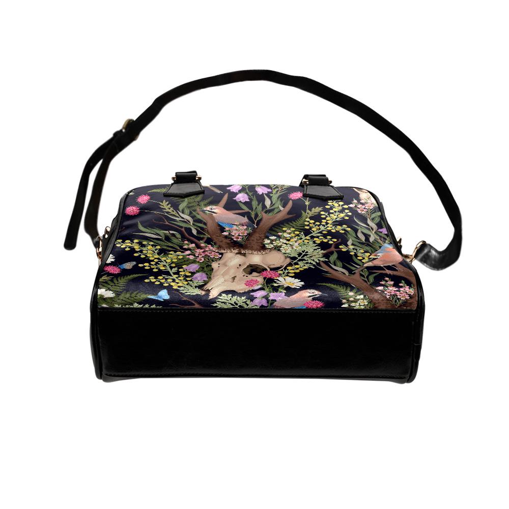 Dark Academia Shoulder Handbag – Vintage Style Vegan PU Leather Handbag