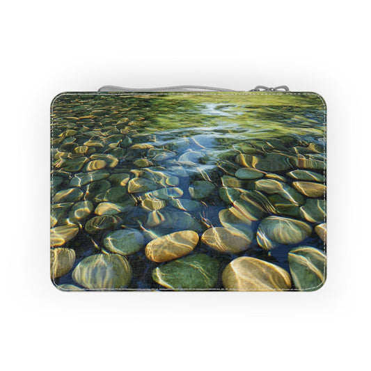 Eco-Friendly Paper Lunch Bag: Zen Water Stones Design, Reusable Food Storage