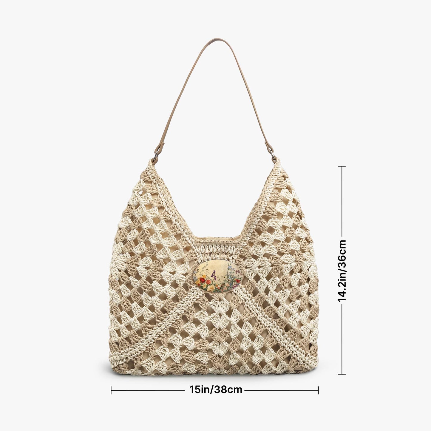 Woven Crochet Tote Bag – Lightweight Bohemian Summer Handbag