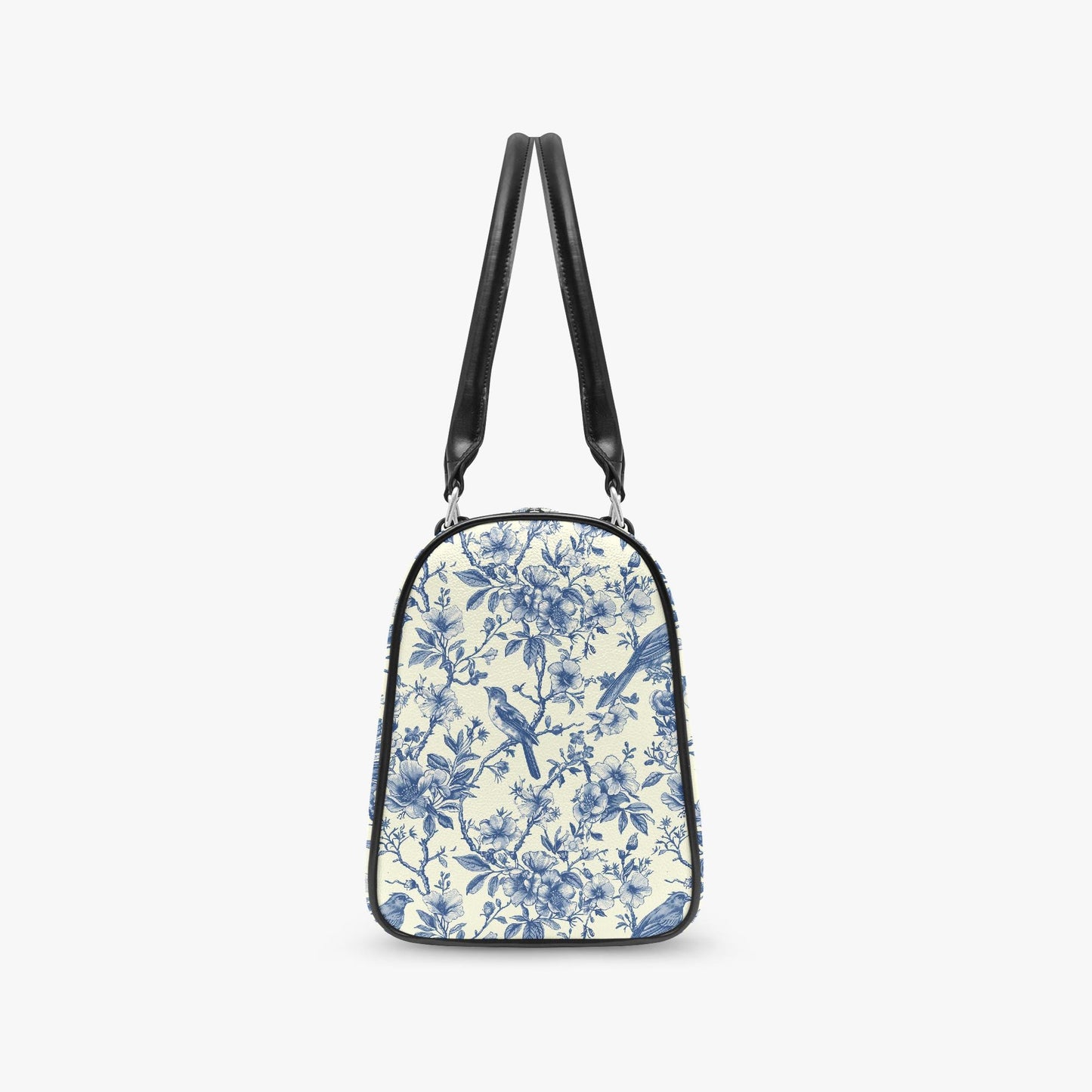 Toile de Jouy Top Handle Shoulder Bag – Blue White French Vintage Handbag