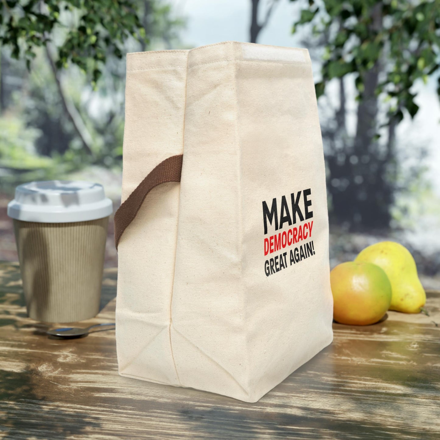 Sarcastic Political Cotton Lunch Bag with Handle – Eco Lunch Tote Activists Gift