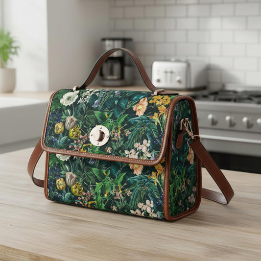 Vintage Flowers Forest Canvas Crossbody Bag – Bold Floral Style Handbag