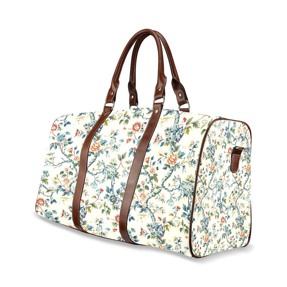 Toile de Jouy Weekend Travel Duffel Bag – French Vintage Style Carry-On Luggage