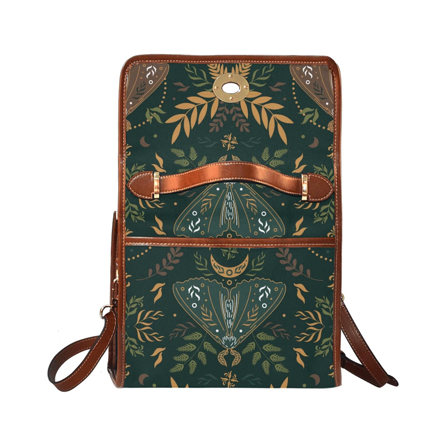 Nordic Folkloric Pattern Canvas Crossbody Bag – Modern Heritage Vintage Handbag