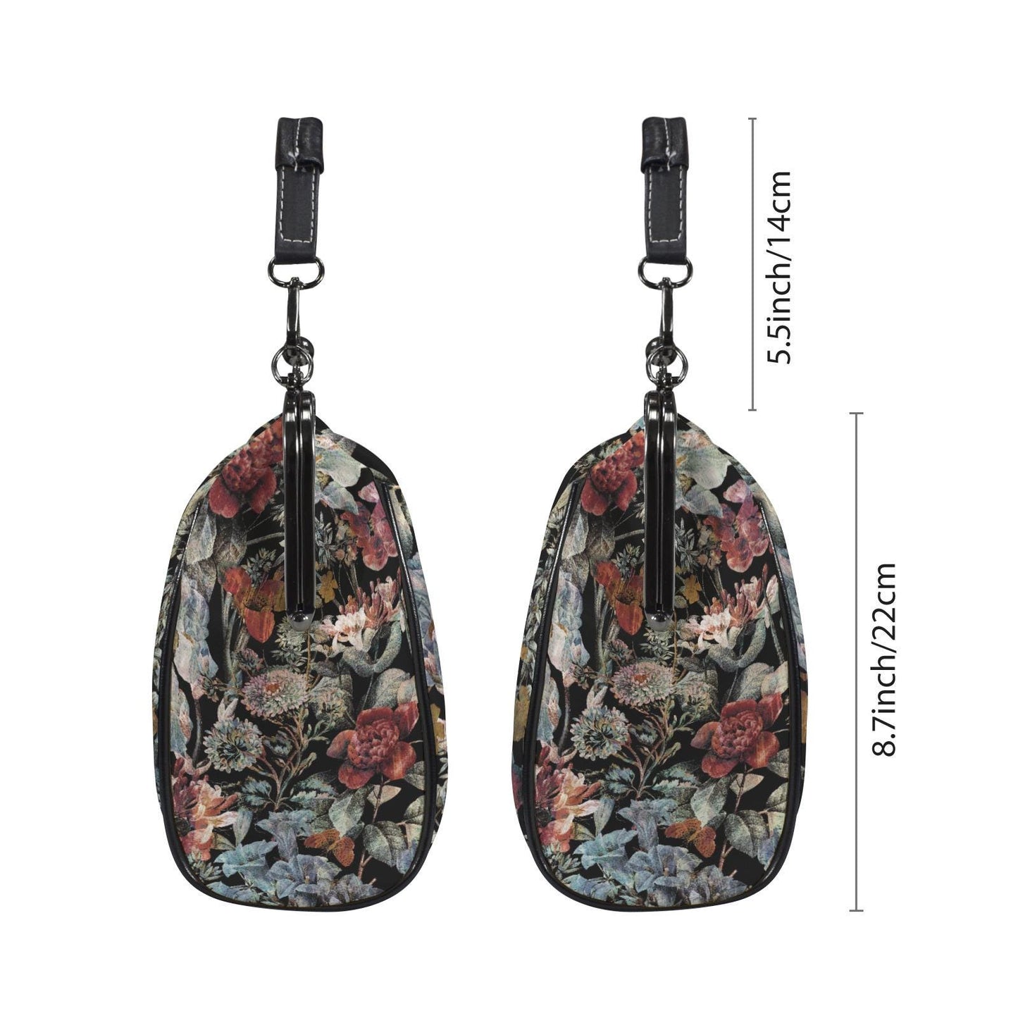 Dark Academia Moody Floral Vintage Kisslock Bag - Victorian Gothic Crossbody