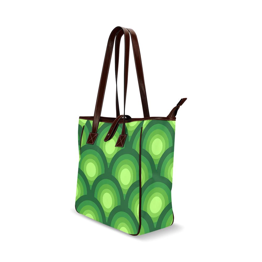 70s Retro Midcentury Style Handbag – Green Classic Large Tote Bag