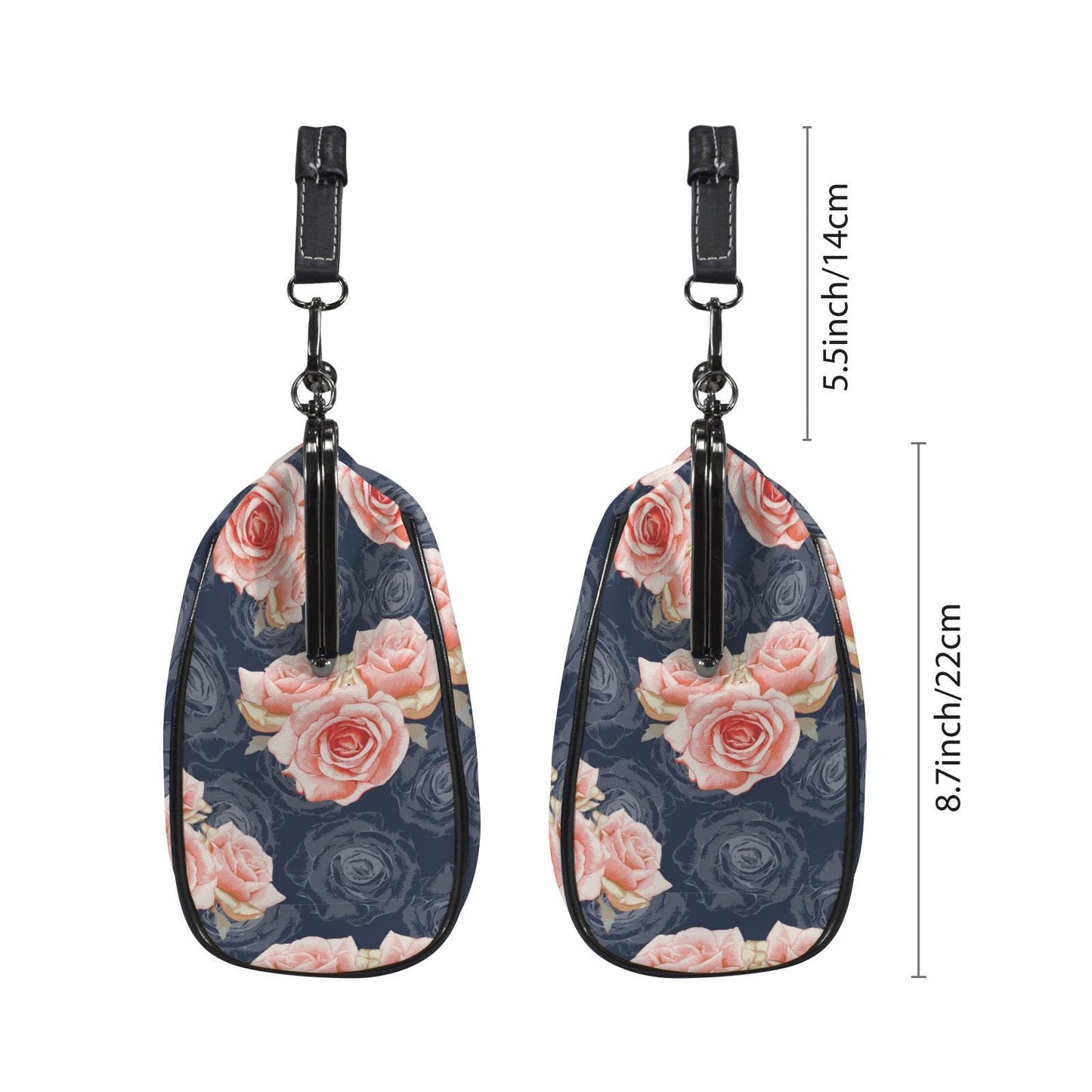 Dark Academia Roses Vintage Kisslock Bag - Floral Victorian Feminine Crossbody