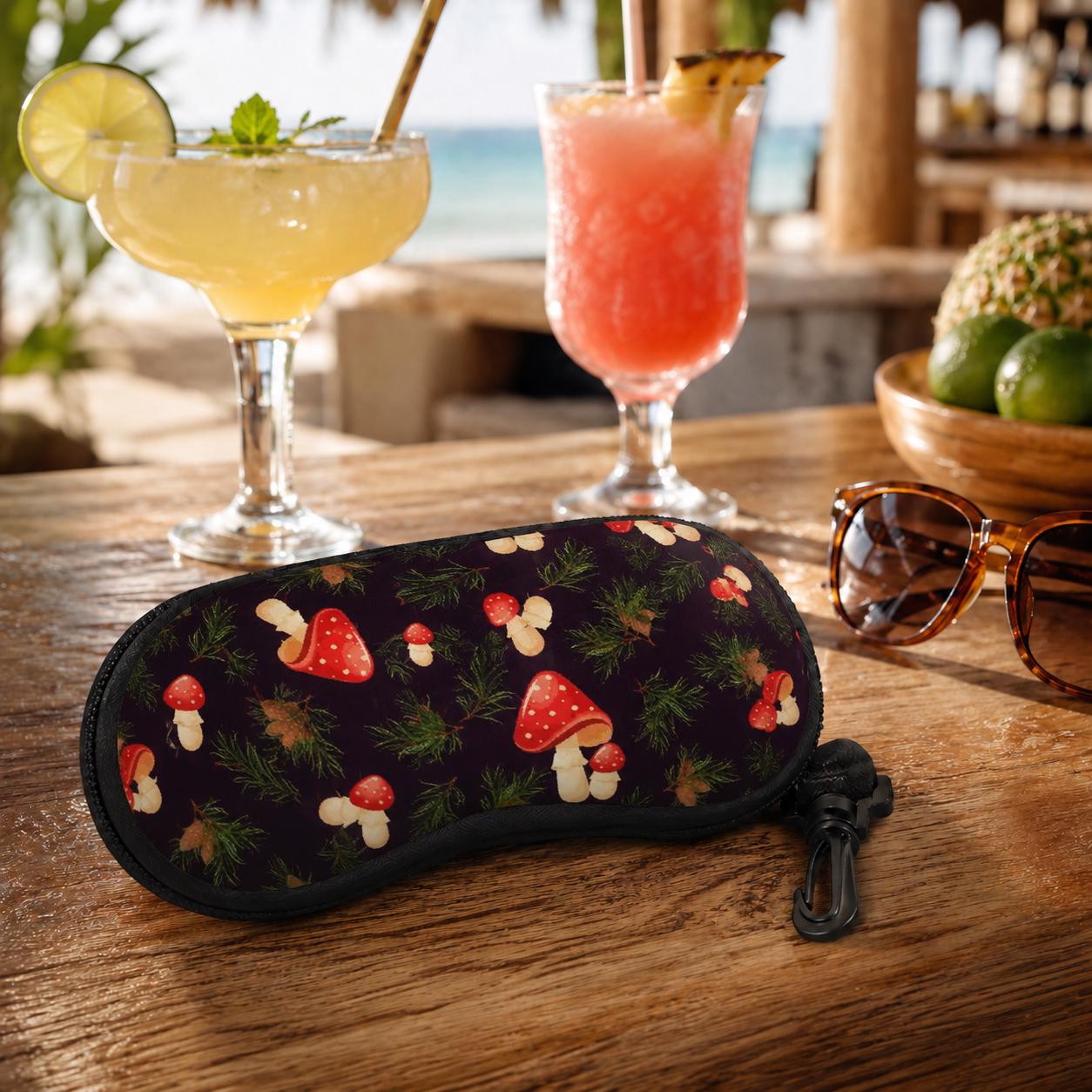 Mushroom Forest Eyeglasses Soft Zipper Case – Dark Academia Toadstool Sunglasses Box