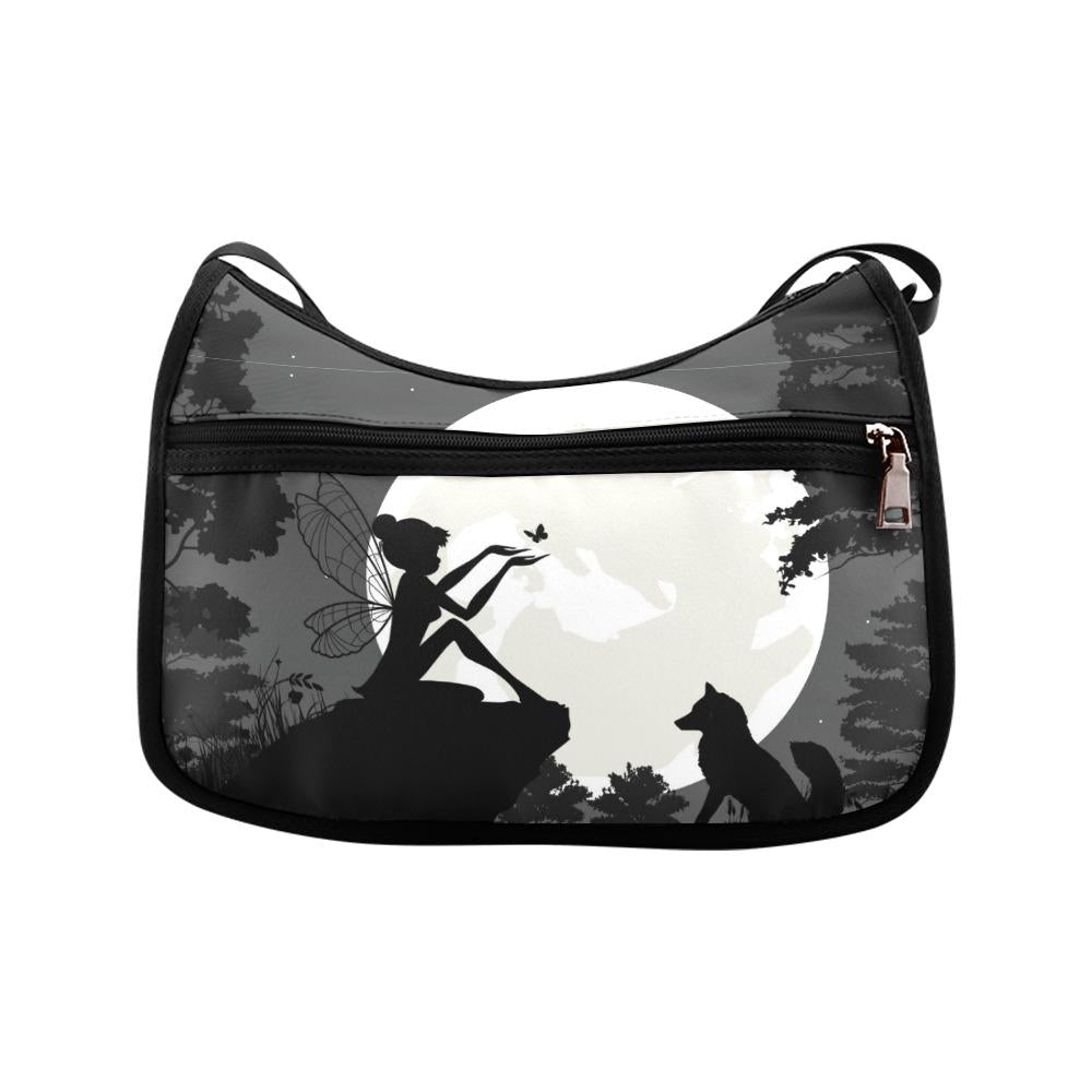 Black White Fairy Moon Shoulder Bag – Fairycore Gothic Hobo Bag