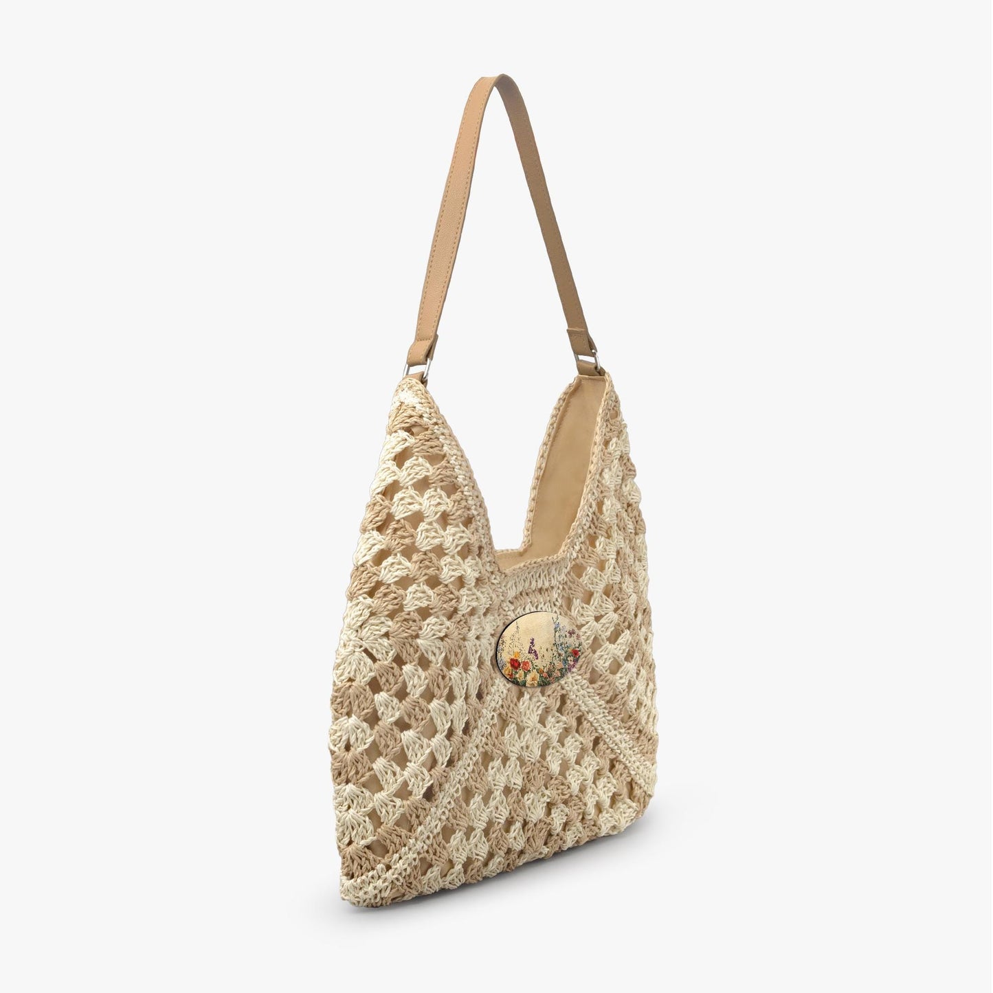 Woven Crochet Tote Bag – Lightweight Bohemian Summer Handbag