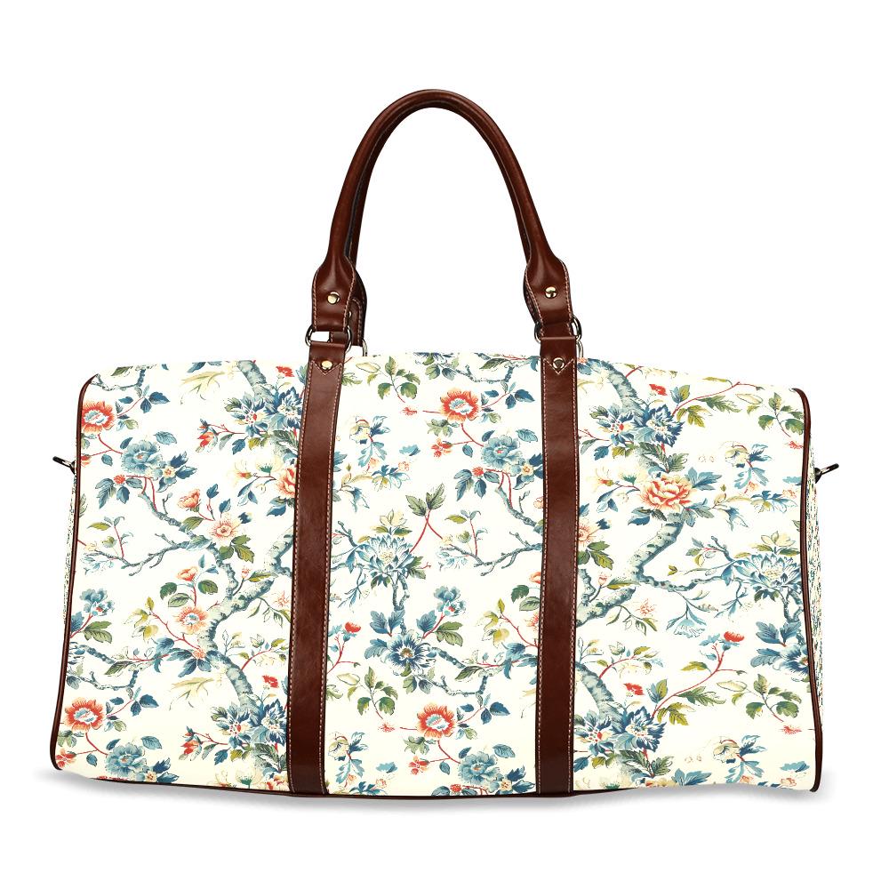 Toile de Jouy Weekend Travel Duffel Bag – French Vintage Style Carry-On Luggage