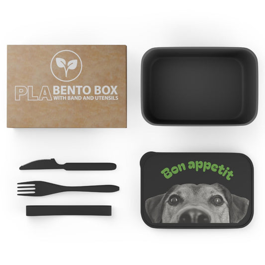 Dog Lover Bioplastic Bento Box: Reusable Eco Lunchware with Utensils