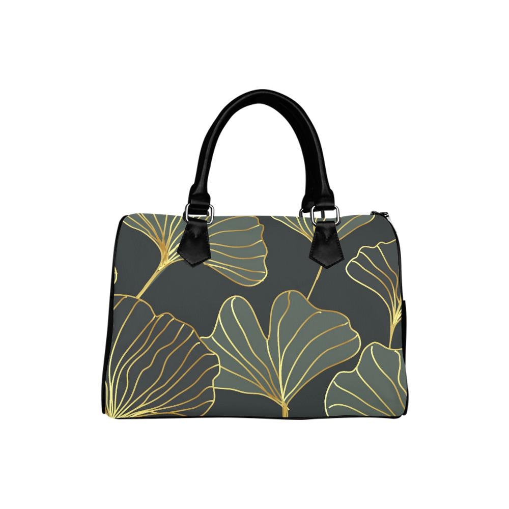 Black Gold Ginkgo Barrel Handbag – Dark Academia Gothic Whimsy Bag