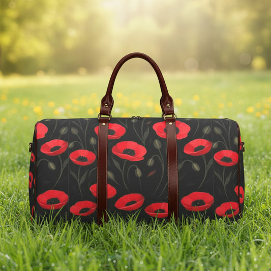Black Red Poppy Flowers Weekender Travel Bag – Moody Floral Carry-On