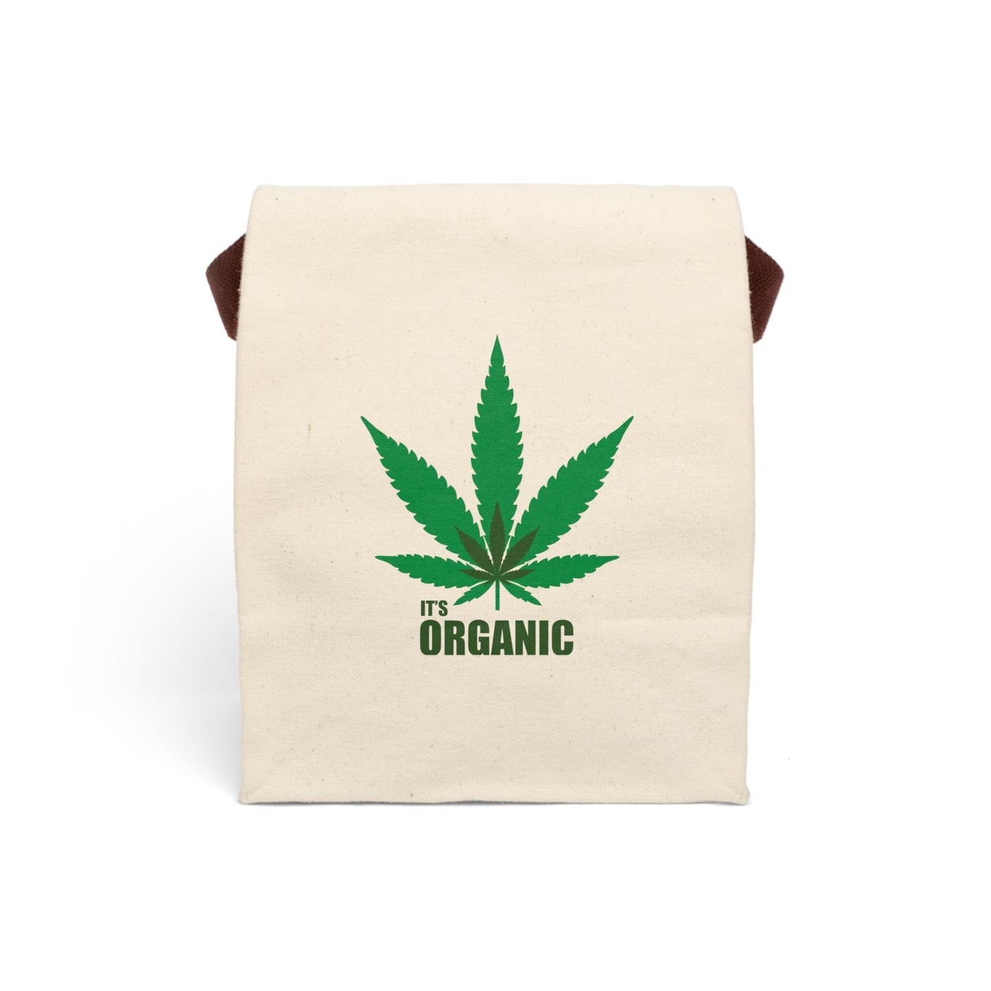 Organic Weed Cotton Canvas Lunch Bag: Eco-Friendly Green Leaf Tote