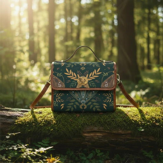 Nordic Folkloric Pattern Canvas Crossbody Bag – Modern Heritage Vintage Handbag