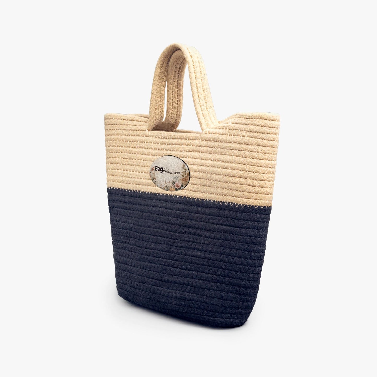 Handwoven Classic Straw Tote Bag –  Summer Beach Coastal Shoulder Handbag