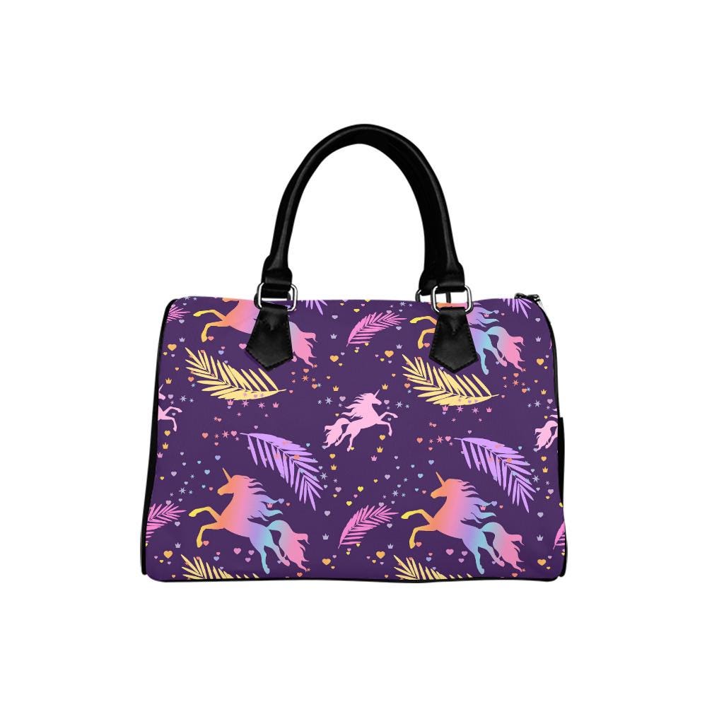 Purple Pink Unicorn Barrel Handbag – Fairycore Everyday Top Handle Purse