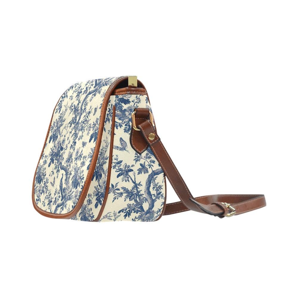 Sacoche Vintage Toile de Jouy - Bandoulière Style Vintage Français