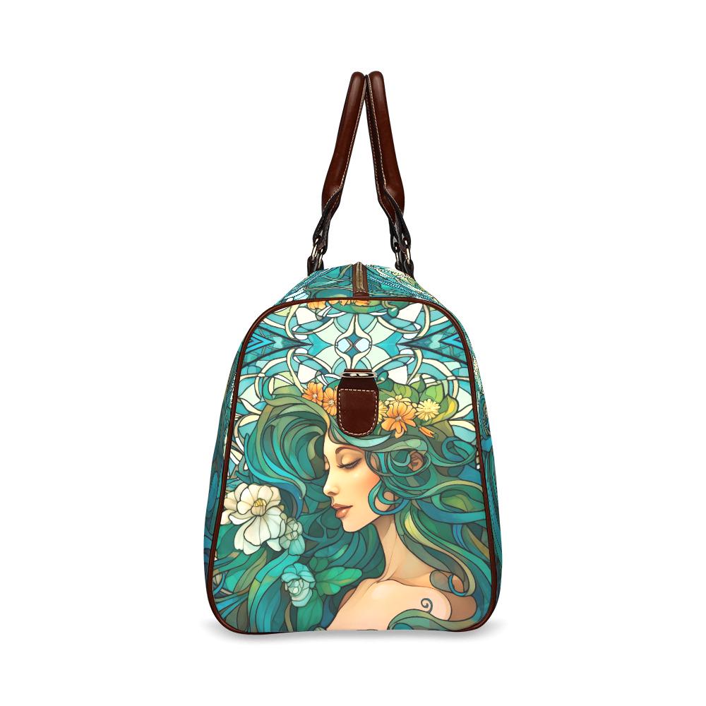 Art Nouveau Travel Duffel Bag – Teal Green Weekend Carry-On Luggage