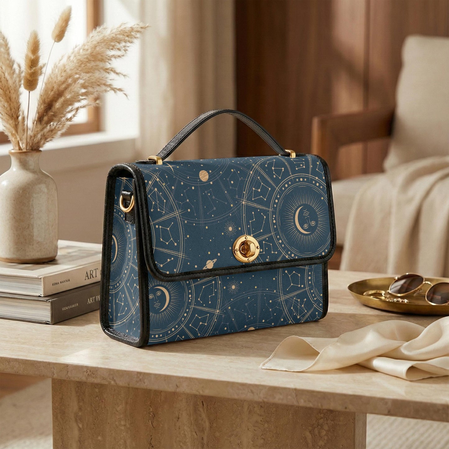 Astrology Moon Planets Edgy Handbag – Witchy Canvas Crossbody