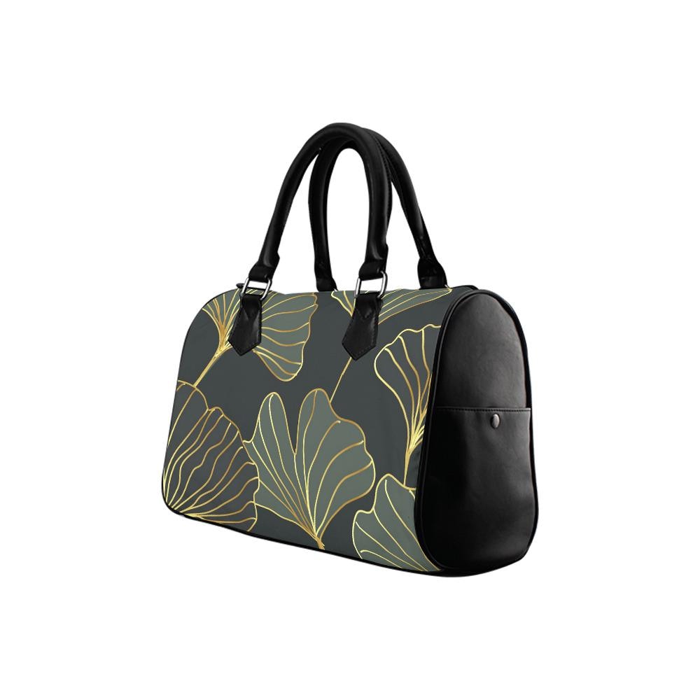 Black Gold Ginkgo Barrel Handbag – Dark Academia Gothic Whimsy Bag