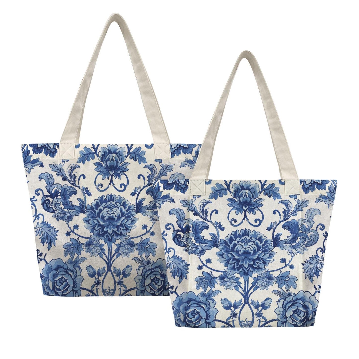 Toile de Jouy Yoga Tote Bag – French Vintage Mat Carrier