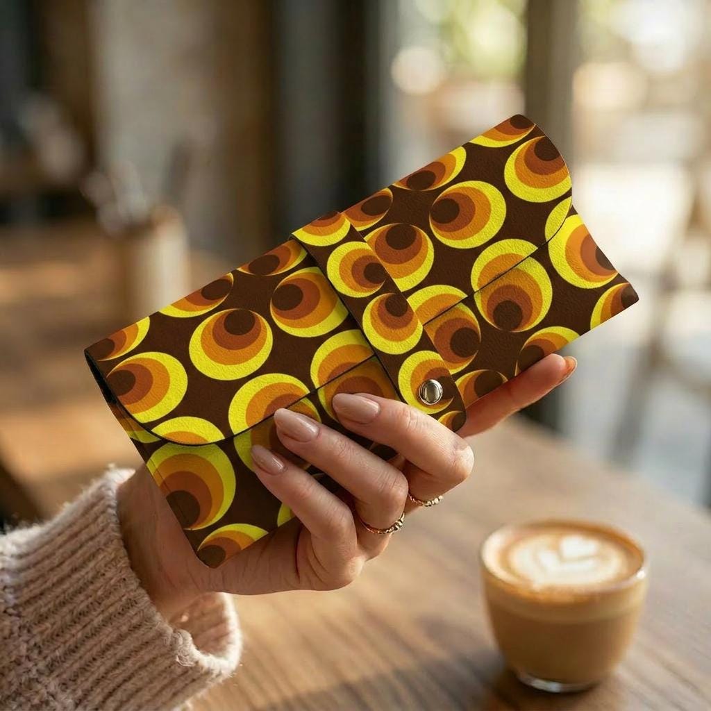 Retro 70s Eyeglass Soft Case – Vintage Faux-Leather Sunglasses Holder Pouch