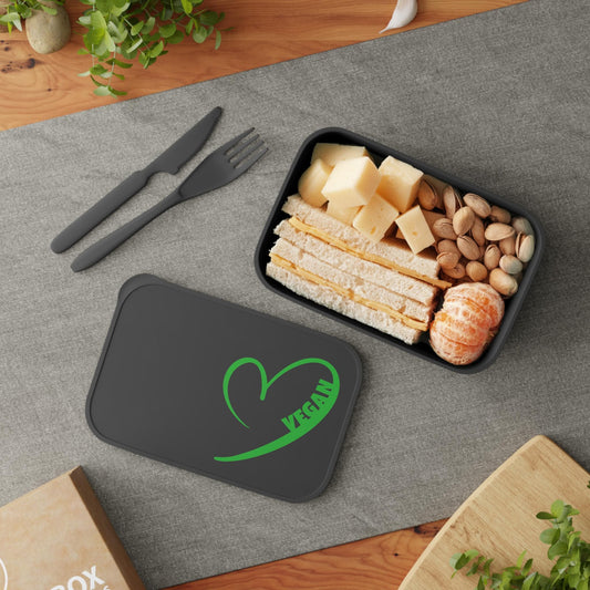 Eco Bioplastic Bento Box: Reusable Vegan Lunch Container with Utensils