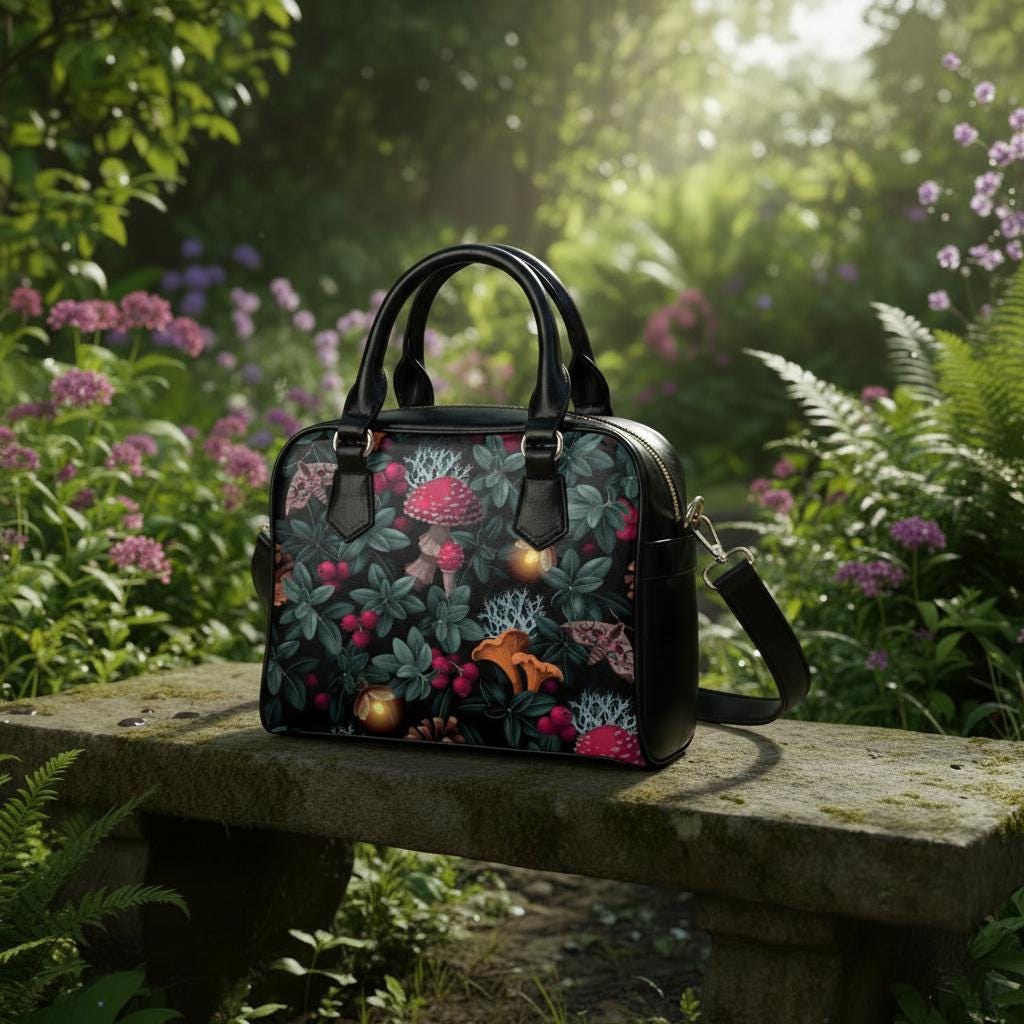 Mushroom Forest Toadstool Shoulder Handbag – Dark Academia Handbag
